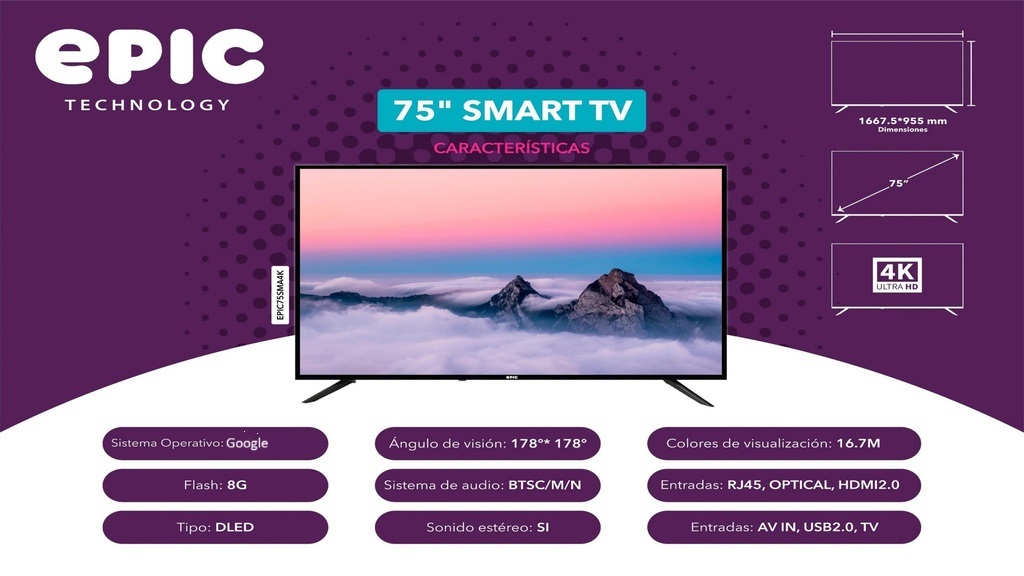 Tv Smart Epic 75"