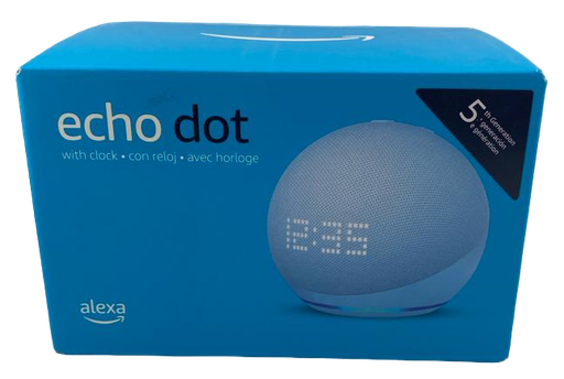 Echo dot con reloj 5ta Gen / Celeste > Alexa